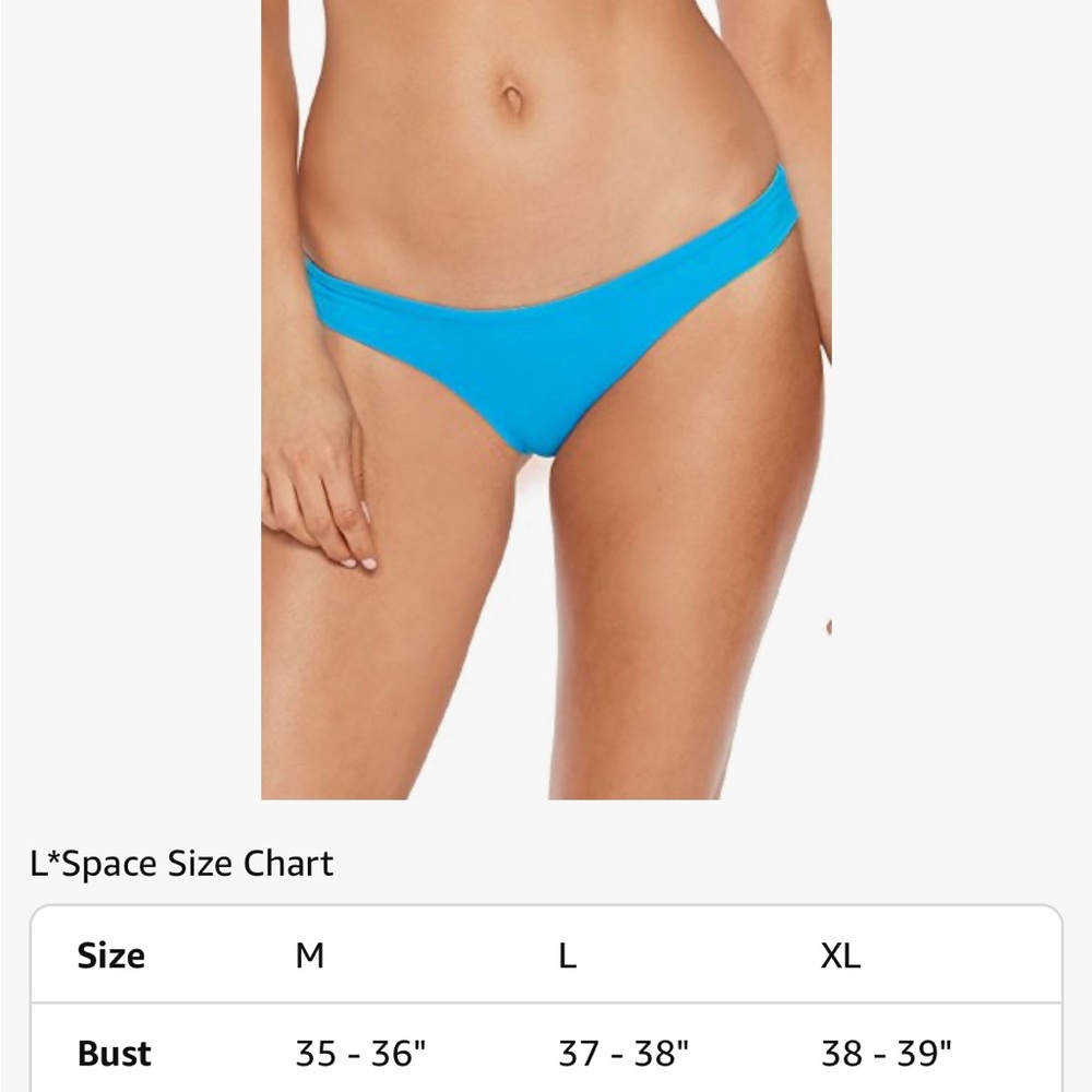 L*Space Blue and Tan Bikini Swimwear bottom